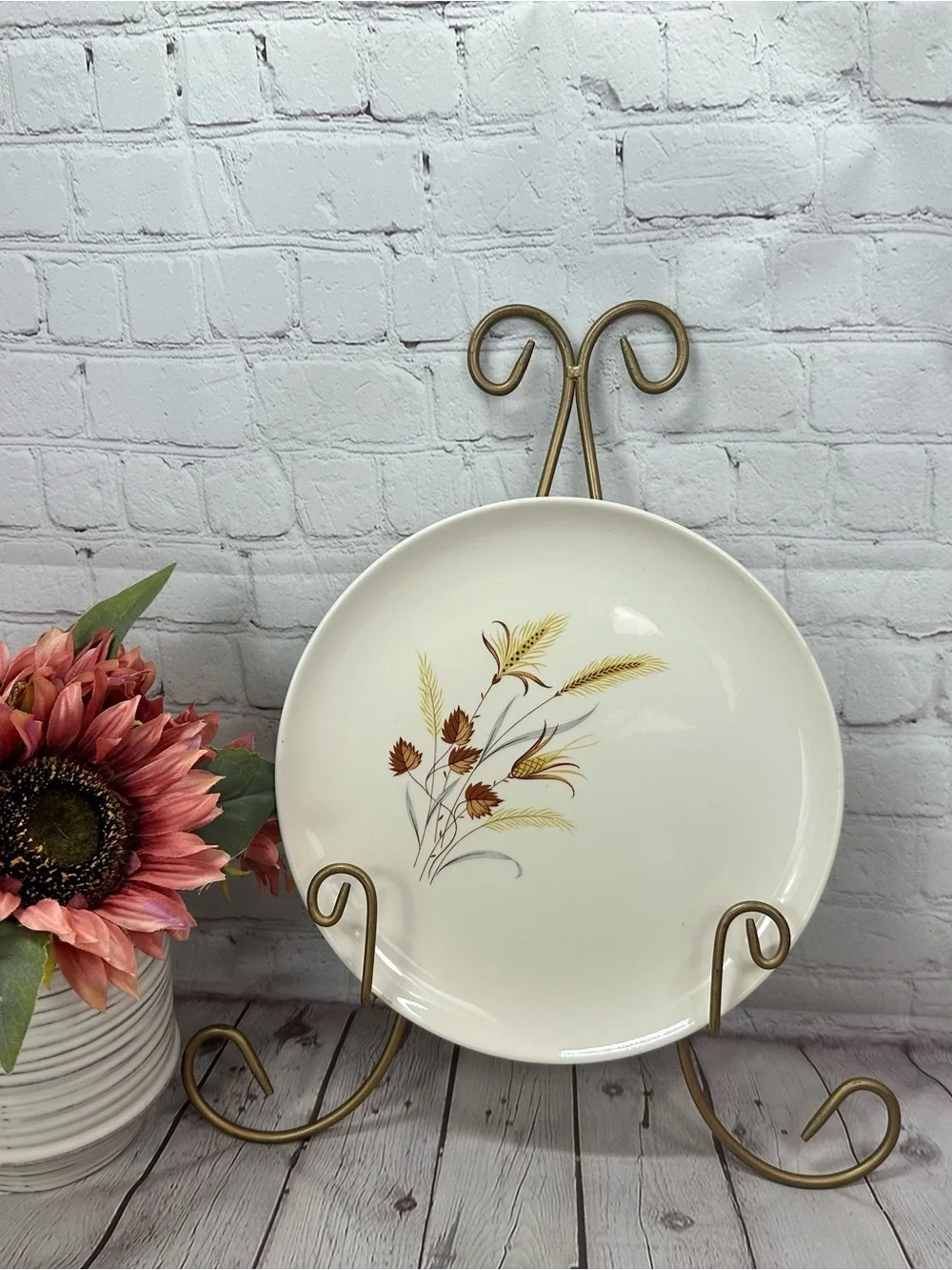 Vtg Autumn Harvest by Taylor, Smith & Taylor (TS&T) Dinner Plate wheat farmhouse